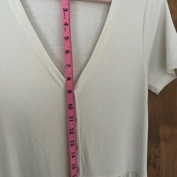 Nordstrom Treasure and Bond Button Front Rib Dress (ivory dove-large) - Picture 4 of 6
